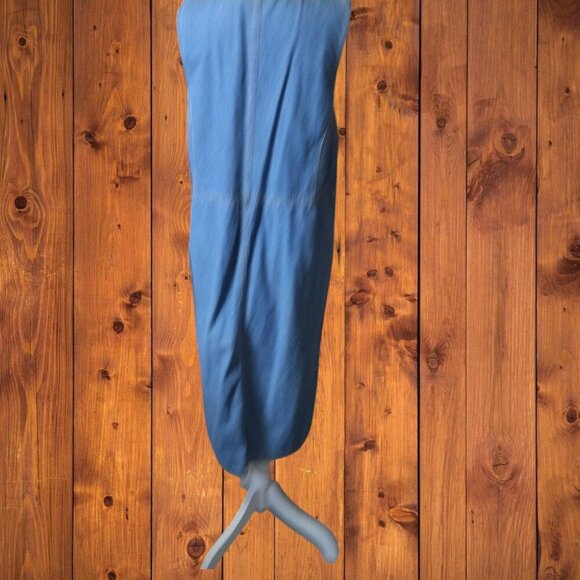 QUACKER FACTORY WOMEN'S MEDIUM BLUE SLEEVELESS JEAN DRESS EMBELLISHED POCKET - Picture 7 of 7